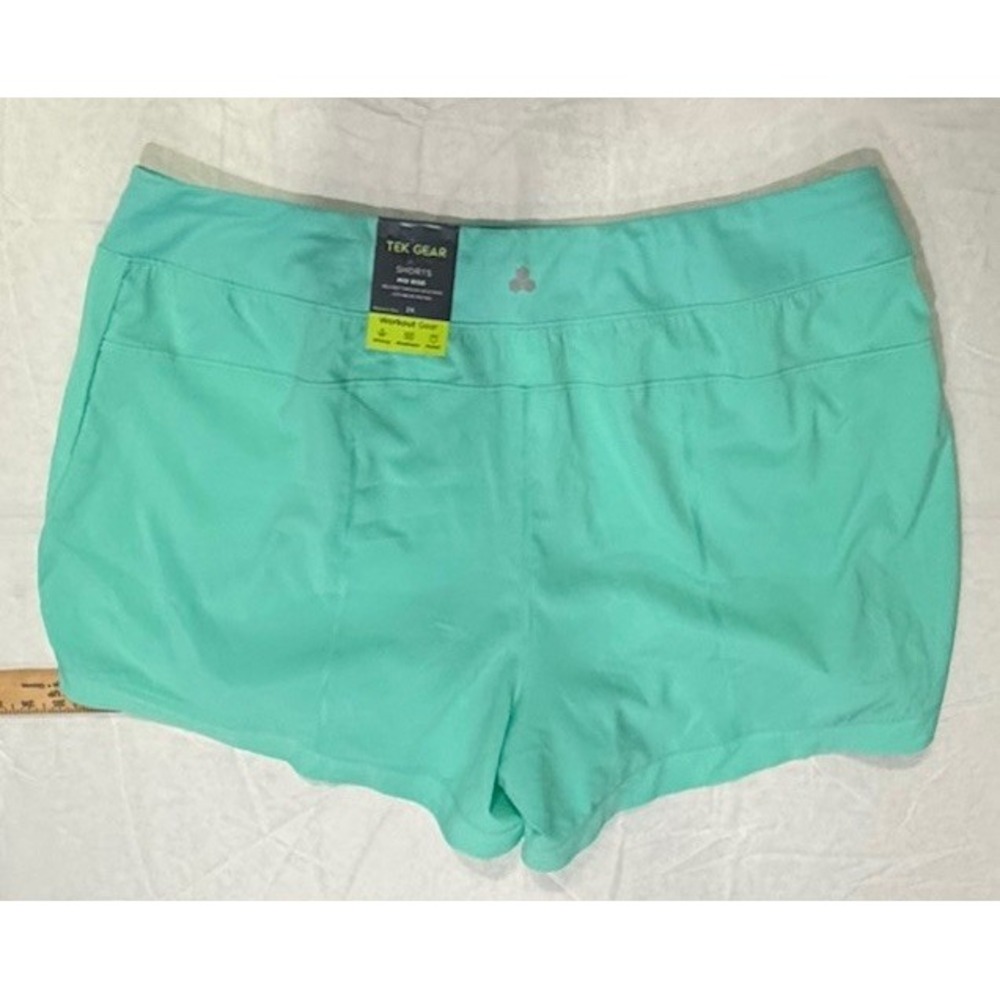 NEW! Women's Tek Gear Active Workout Gear Shorts Size 2X Aqua crystal Midrise - Picture 7 of 10